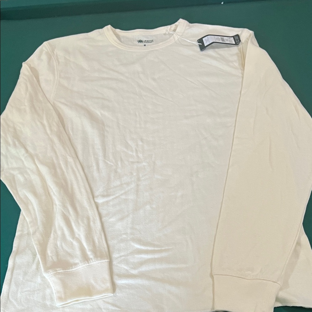 Alpine Design Men's Long Sleeve Crew Neck Shirt in Cream